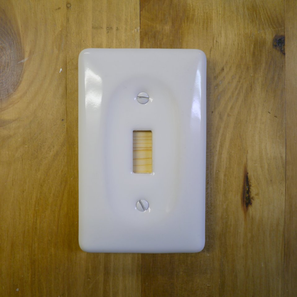 【1連スイッチプレート セラミック】アメリカンスイッチ用 陶器プレート かわいいスイッチ アメリカ製 スイッチ ナチュラルインテリア カフェ風インテリア カントリーアメリカンスイッチ 1口スイッチプレート