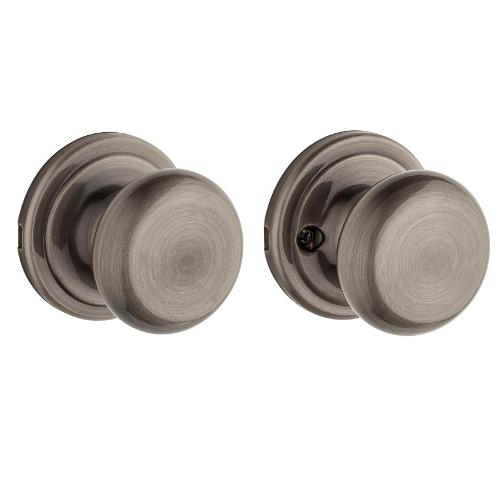 クイックセット（Kwikset)社 ハンコックアンティークニッケル色　ドアノブ　トイレ錠　空錠　シリンダー錠 ドア厚30ｍｍ対応選択可能