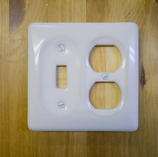 【セラミックコンビプレート1連&2口】アメリカンスイッチ用 陶器プレート かわいいスイッチ アメリカ製 スイッチ ナチュラルインテリア カフェ風インテリア カントリーアメリカンスイッチ