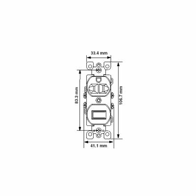 ３路＆コンセント　コンビネーション ホワイト アメリカンスイッチ PSEマーク取得品