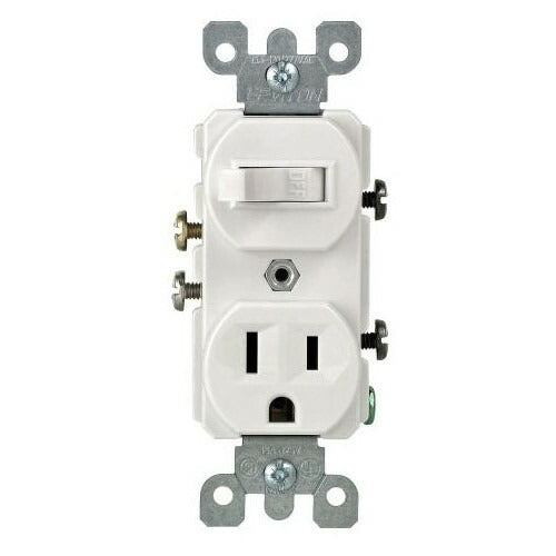 ３路＆コンセント　コンビネーション ホワイト アメリカンスイッチ PSEマーク取得品