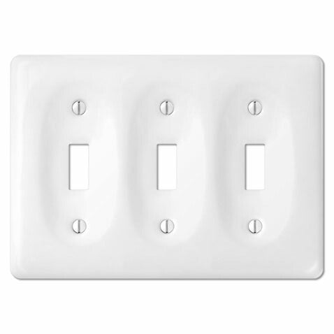 【3連スイッチプレート セラミック】アメリカンスイッチ用 陶器プレート かわいいスイッチ アメリカ製 スイッチ ナチュラルインテリア カフェ風インテリア カントリーアメリカンスイッチ 3口スイッチプレート